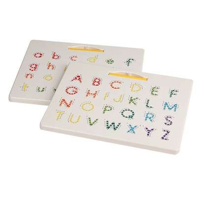 Plastic Magnetic Alphabet Tracing Board - Double Sided Upper and Lowercase Magnetic Drawing Board, STEM Toy Letters Study